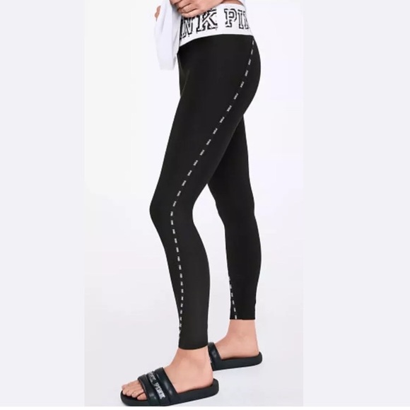 Vs Pink Rhinestone Bling Cotton Legging 